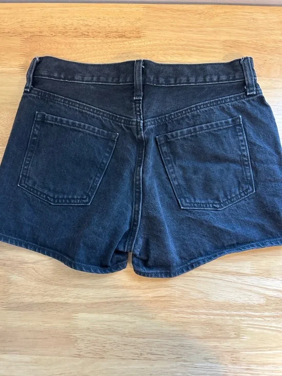 Old Navy Black Distressed High-Rise Denim Shorts - Picture 4 of 4